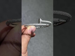 18K/14K Jewelry Made Juste Un Clou Bangle In Full Paved Diamonds