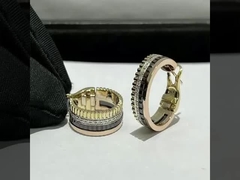 Custom VVS Diamond High End Gold Earrings Round Cut Gold Diamond Jewelry