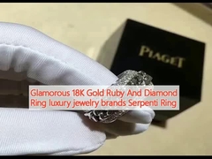Glamorous 18K Gold Ruby And Diamond Ring luxury jewelry brands Serpenti Ring