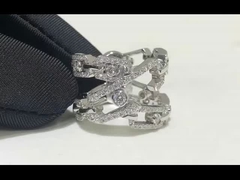 Custom Made AU750 Gold 18k White Gold Move Pei Pavé Ring