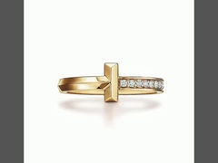 T Couple Ring 18K Yellow Gold Customization Men's Ring Women's Ring
