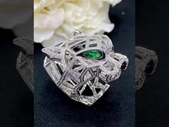 1pcs 18k White Gold Diamond Ring VVS Diamond Panther Car tier Ring