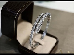 luxury jewelry brands Serpenti One Coil 3.88ct 18kt White Gold Bracelet BR857492