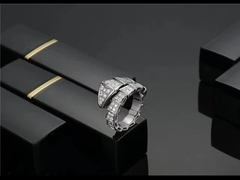 Serpenti 18K Gold Diamond Ring For Wedding Anniversary Party
